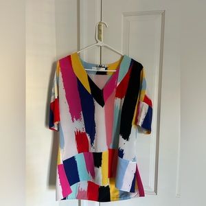 Crosby Patterned V Neck Top